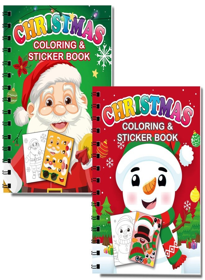 80UncleKimby 2 Pack Christmas Sticker Coloring Book for Activity Books Xmas Toys Holiday Gifts Party Favor(20 Scenes) - Image 1